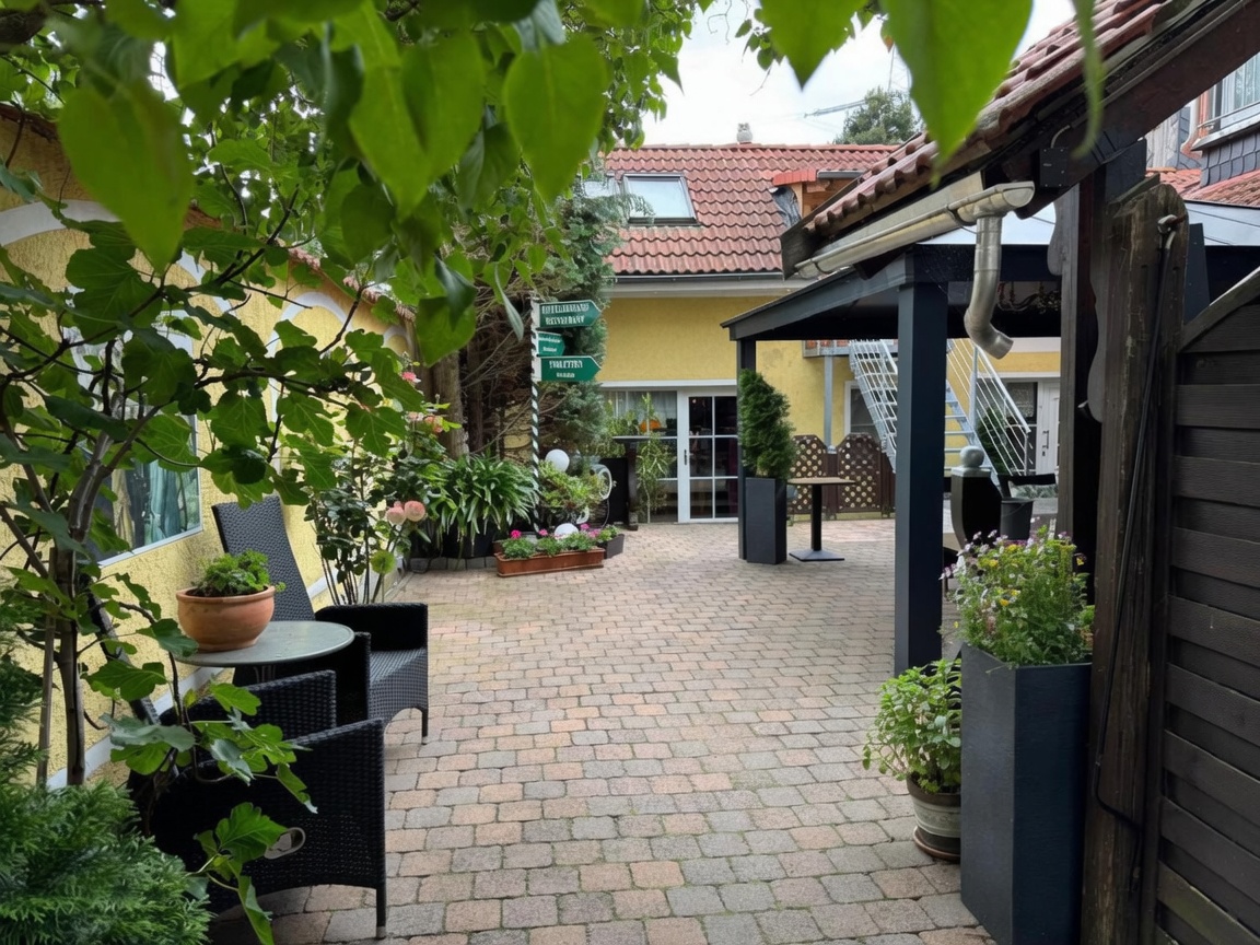 Innenhof1HG Vielseitig nutzbare Immobilie im Gastgewerbe mit Hotelzimmern, Restaurant und Festsaal in Halle-Saale