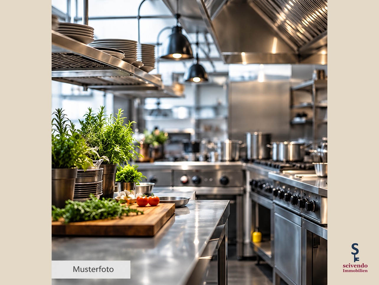 01_Musterfoto_Küche Etablierter Gastronomiestandort zur Pacht: Für erfahrene Gastronomen oder solche, die es werden wollen